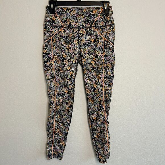Free People Movement Mid-Rise Ankle Length Eden Printed Leggings Sz S - Picture 1 of 7